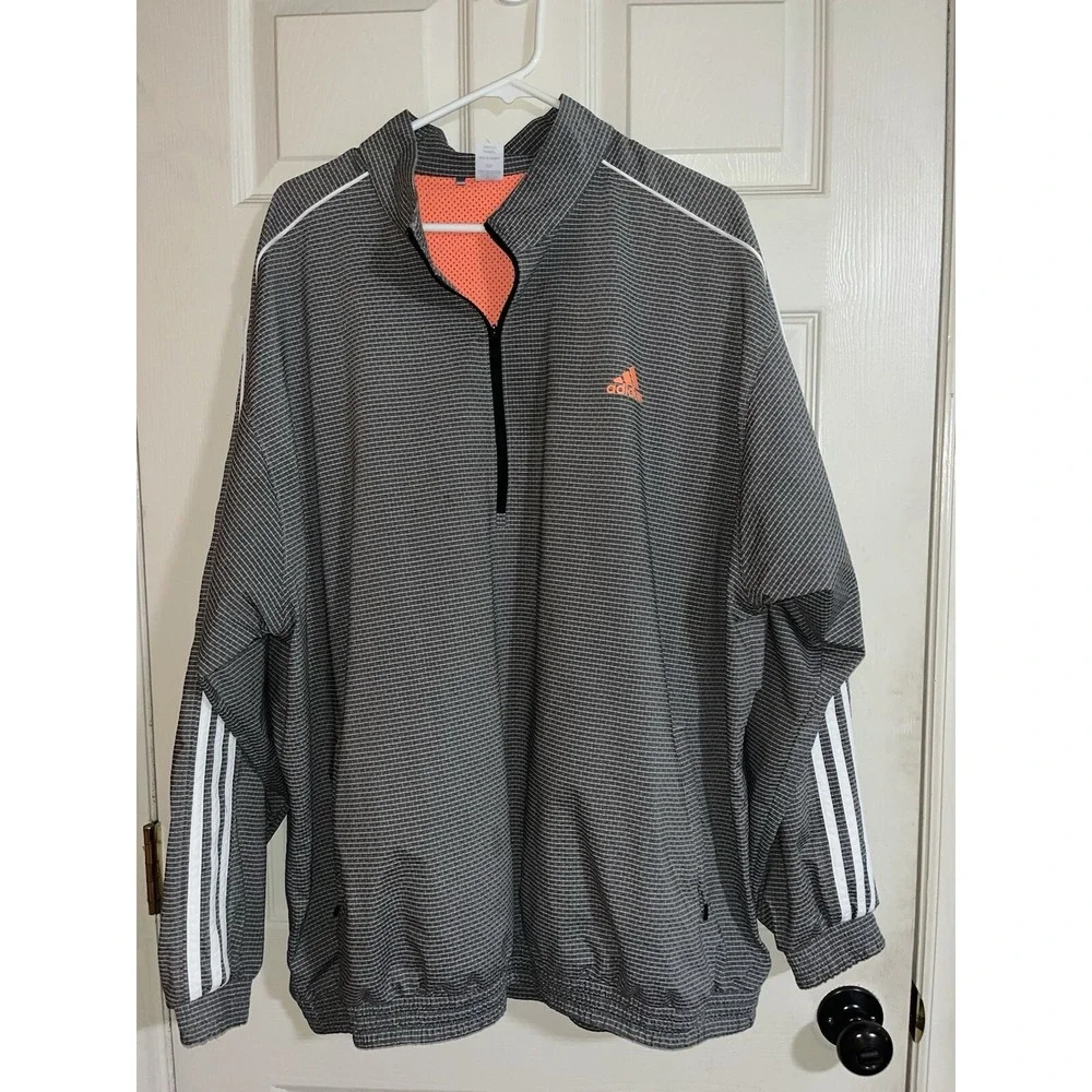 Adidas Long Sleeve‎ Quarter Zip Vented Pullover Jacket , Golf , Fishing Running